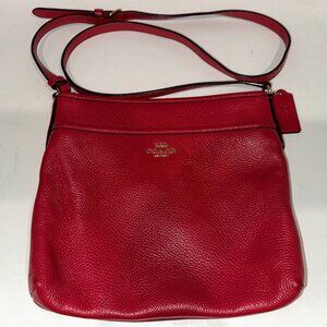 Coach Pebble Leather Crossbody Swingpack - Red - Genuine Leather